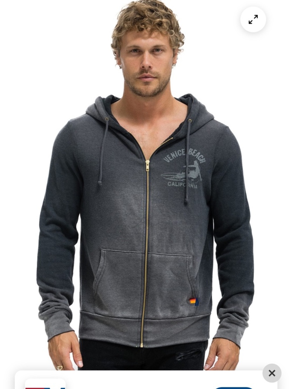 Aviator Nation/Faded Smoke/Venice Surfer Zip Hoodie/NEW! SEALED! NEVER WORN! XXL - Picture 5 of 16